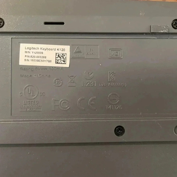 Logitech K120 920-002851 Wired Keyboard Black Tested Working - Picture 5 of 6